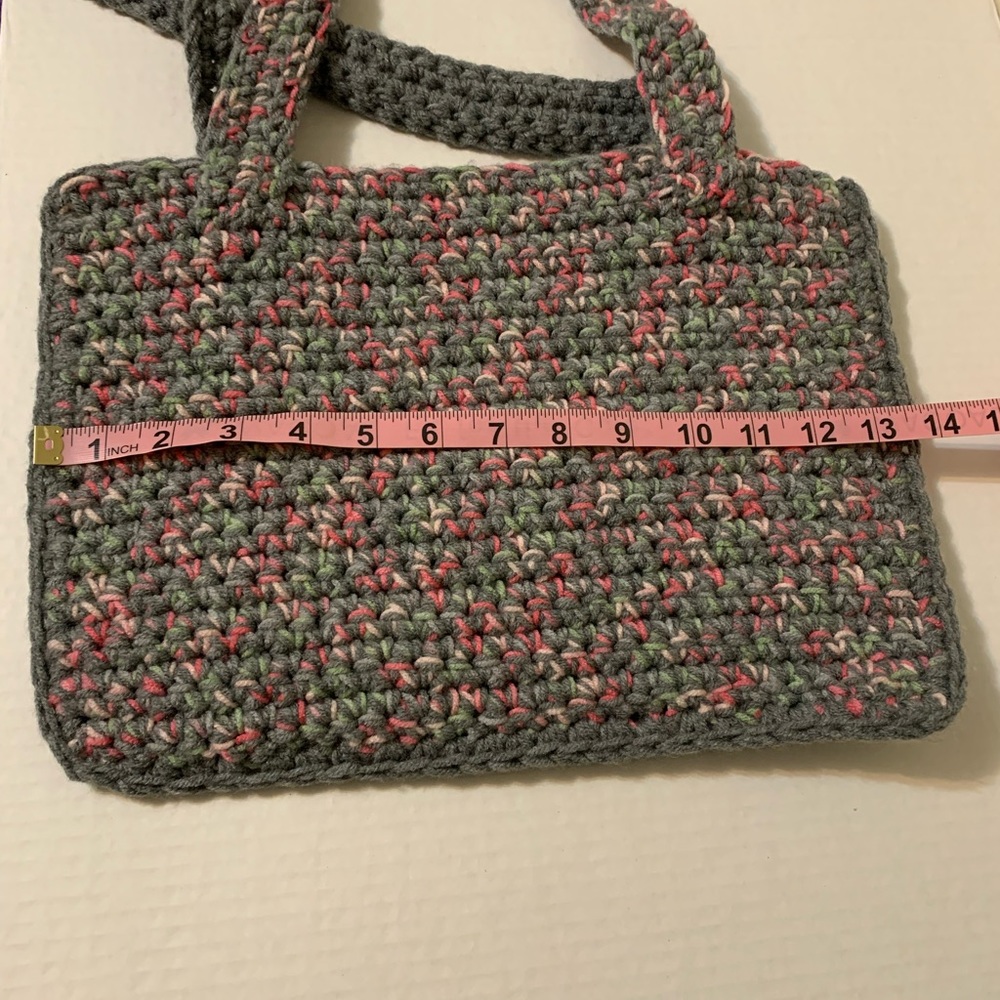 Shoulder Bag solid gray on one side mix Gray and pink on the other side - Picture 14 of 16